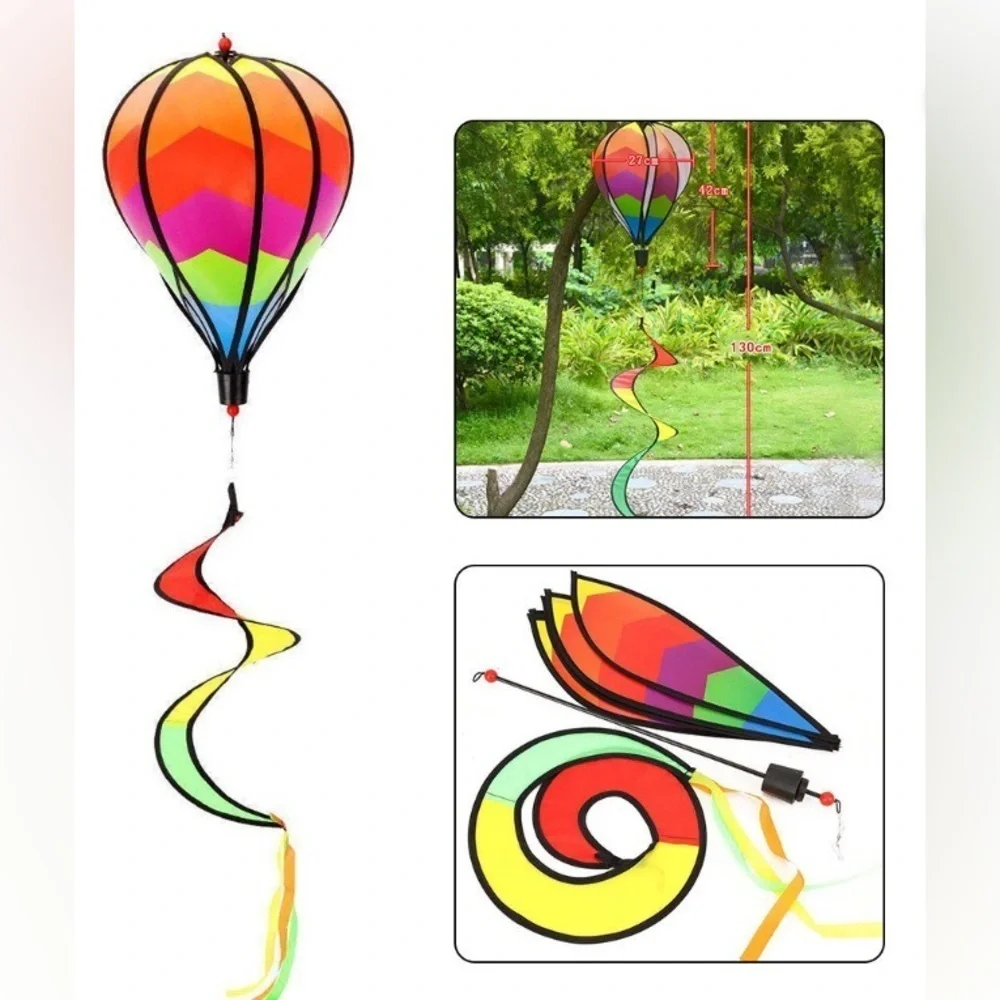 NEW -Colorful Hot Air Balloon Wind ner for Festive Outdoor Decoration and Lively